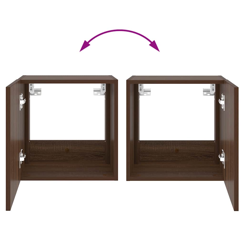 Zidni TV ormarići LED 2 kom smeđa boja hrasta 40,5 x 35 x 40 cm