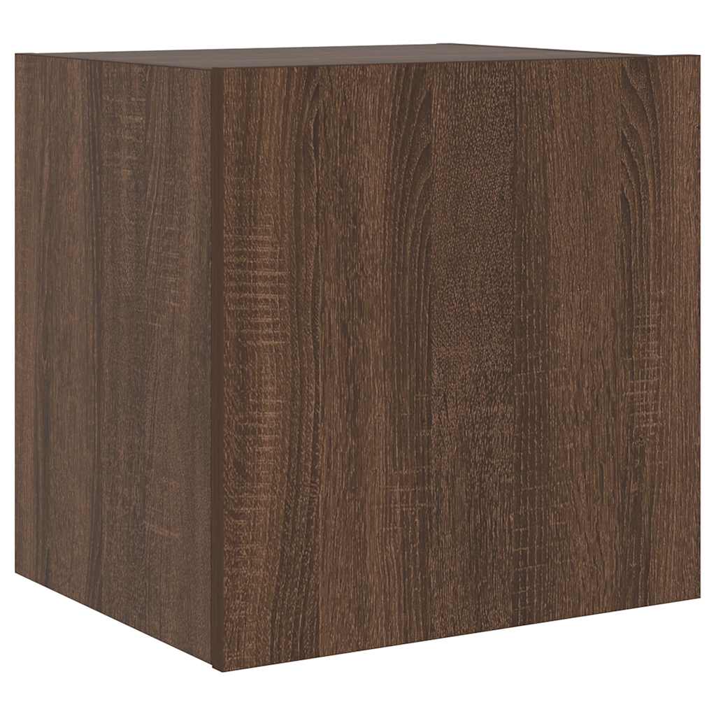 Zidni TV ormarići LED 2 kom smeđa boja hrasta 40,5 x 35 x 40 cm