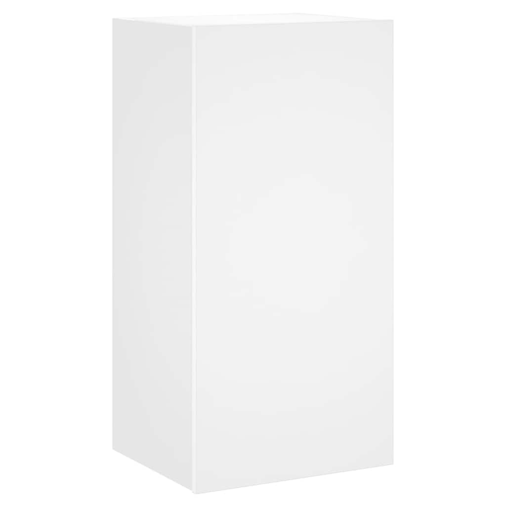 Zidni TV ormarić s LED svjetlima bijeli 40,5 x 35 x 80 cm