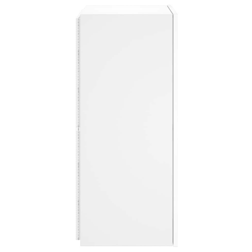 Zidni TV ormarić s LED svjetlima bijeli 40,5 x 35 x 80 cm