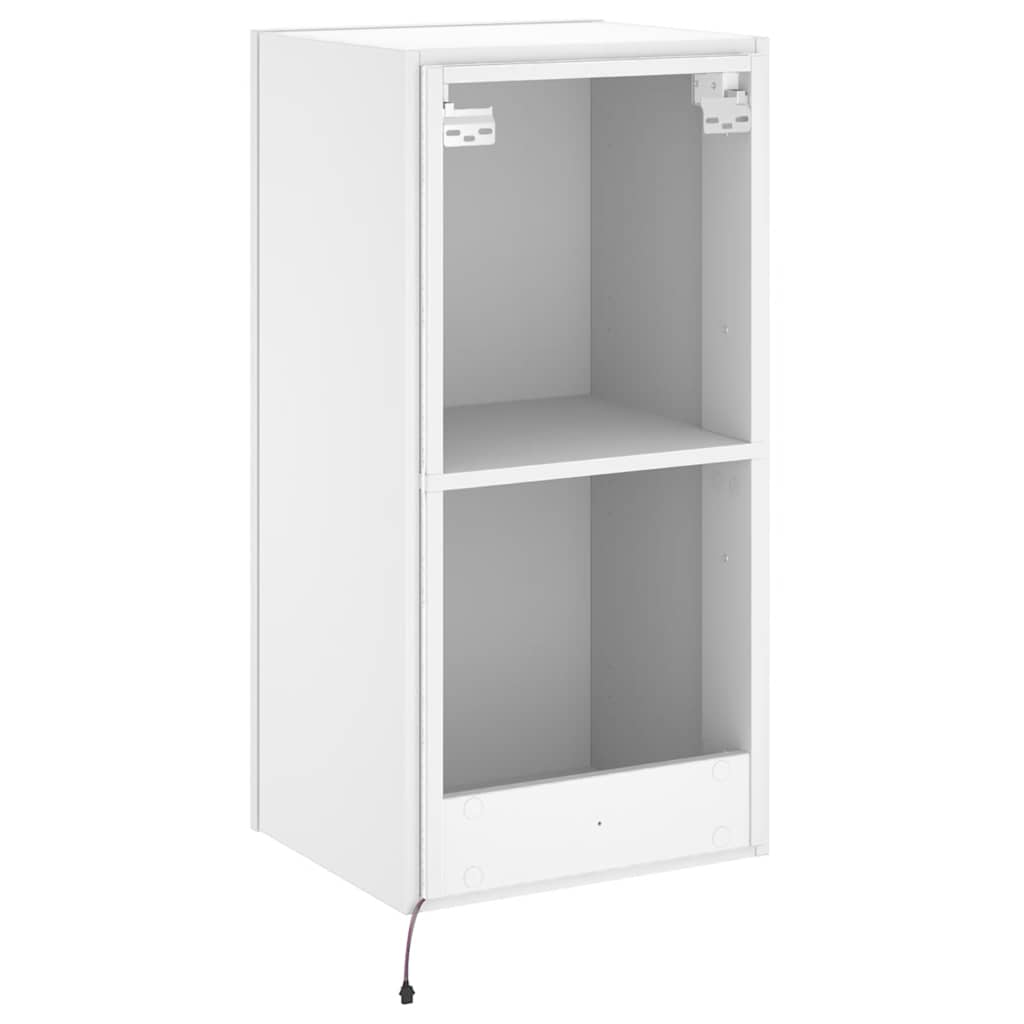 Zidni TV ormarić s LED svjetlima bijeli 40,5 x 35 x 80 cm