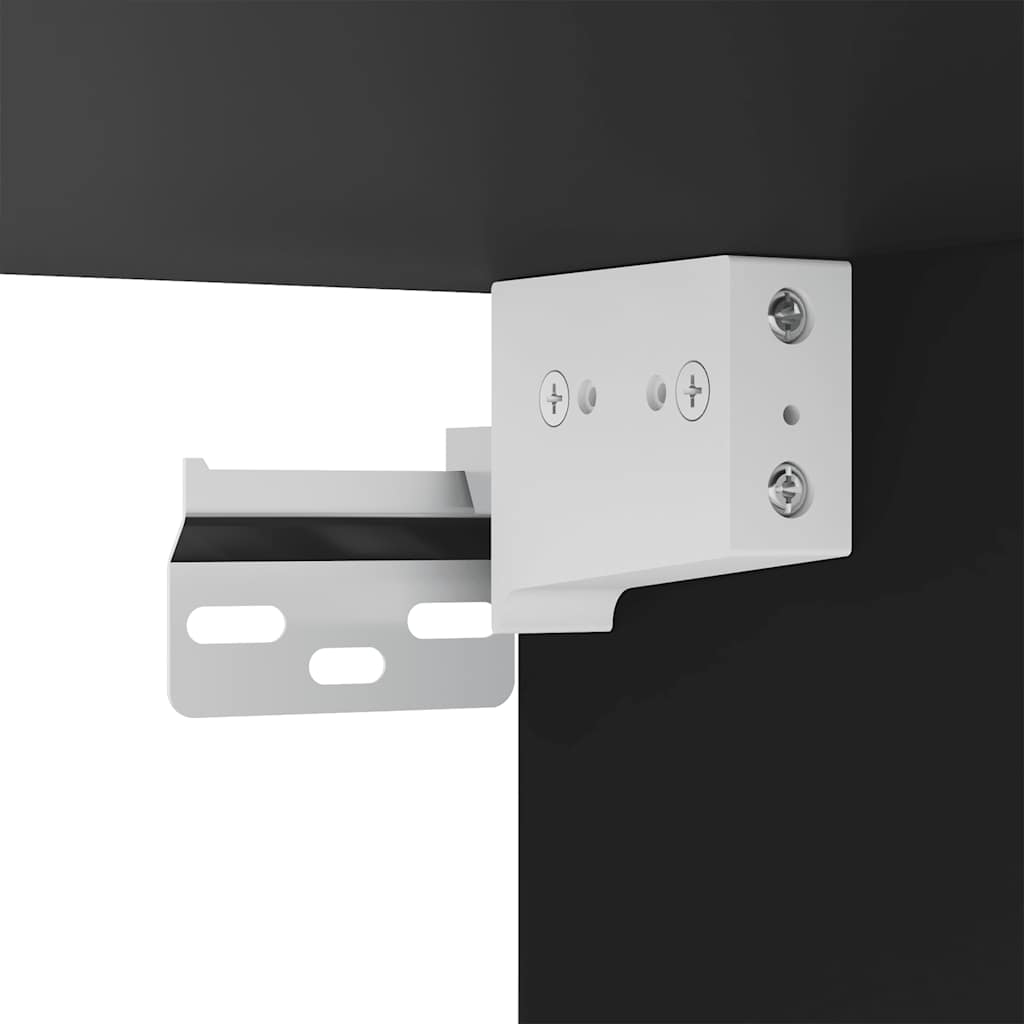 Zidni TV ormarić s LED svjetlima crni 40,5x35x80 cm