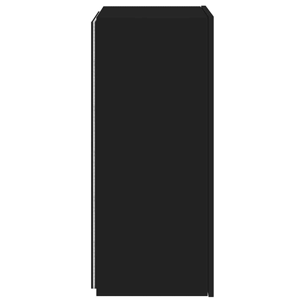 Zidni TV ormarić s LED svjetlima crni 40,5x35x80 cm