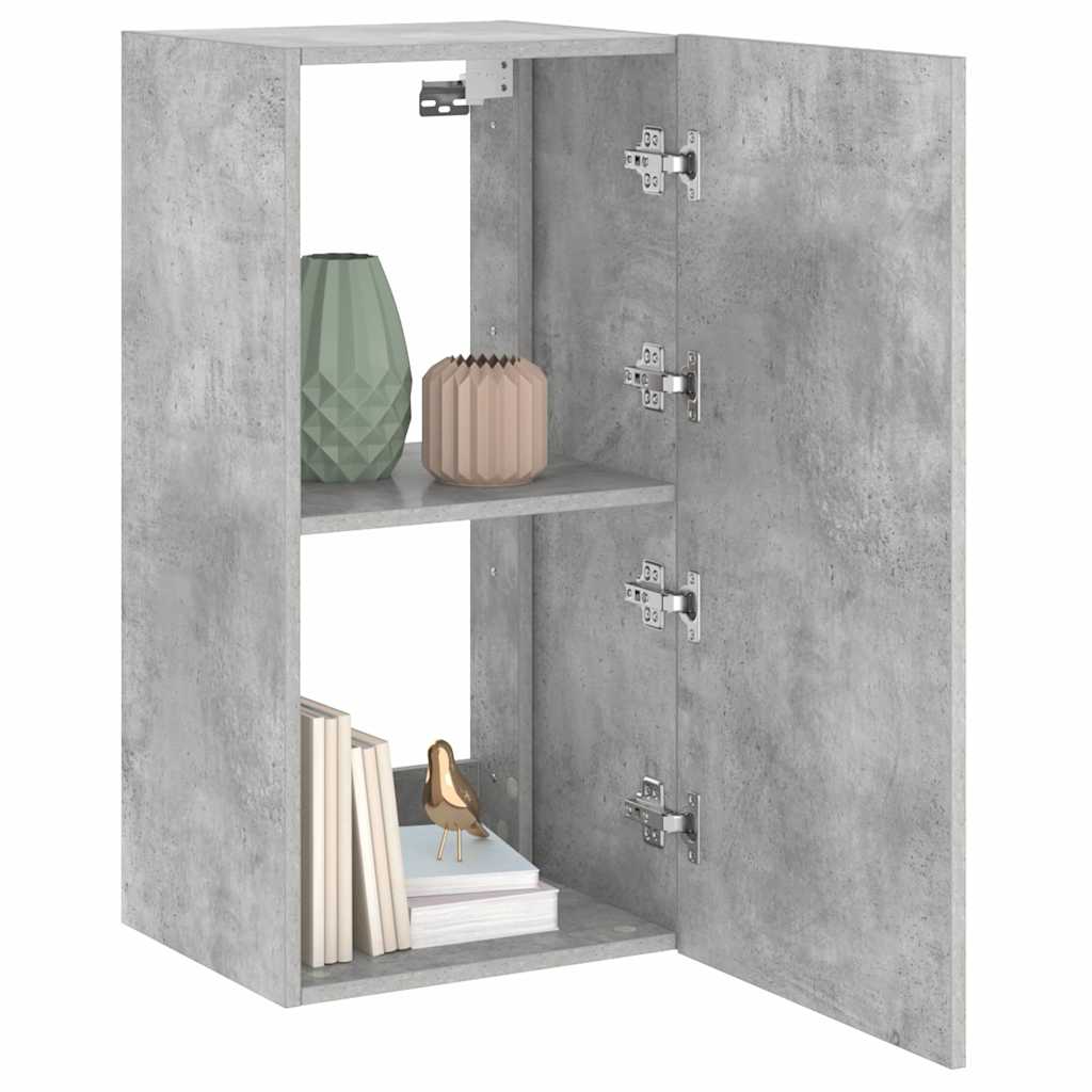 TV ormarić s LED svjetlima siva boja betona 40,5x35x80 cm