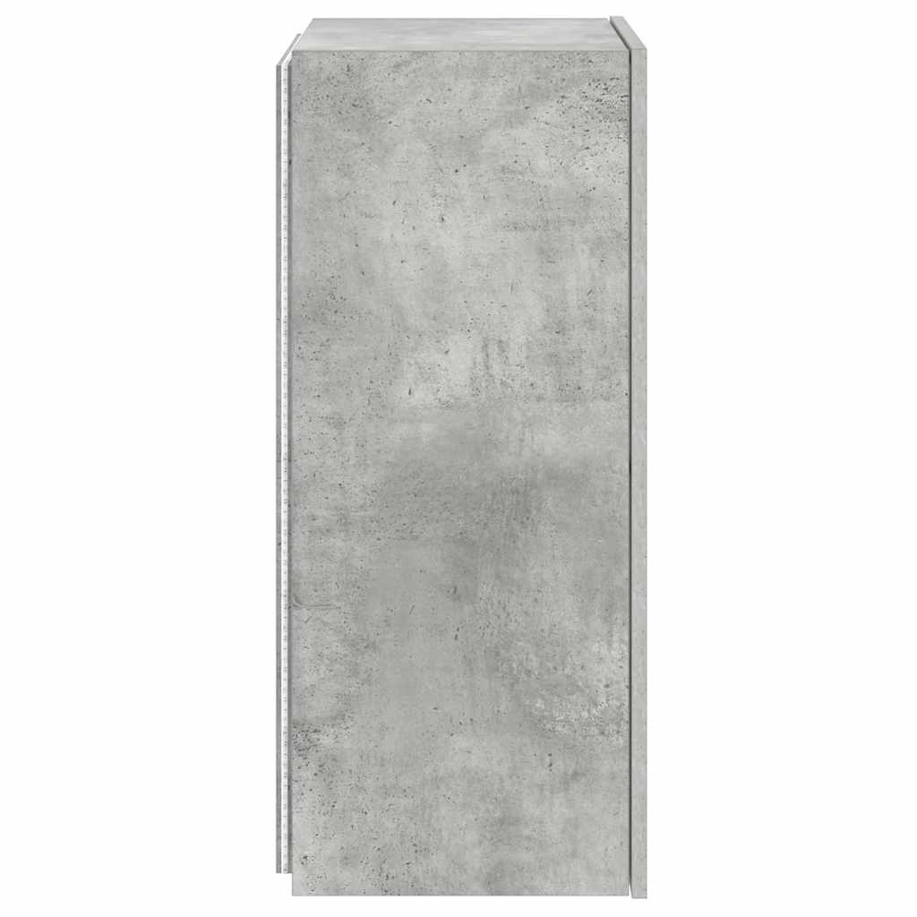 TV ormarić s LED svjetlima siva boja betona 40,5x35x80 cm