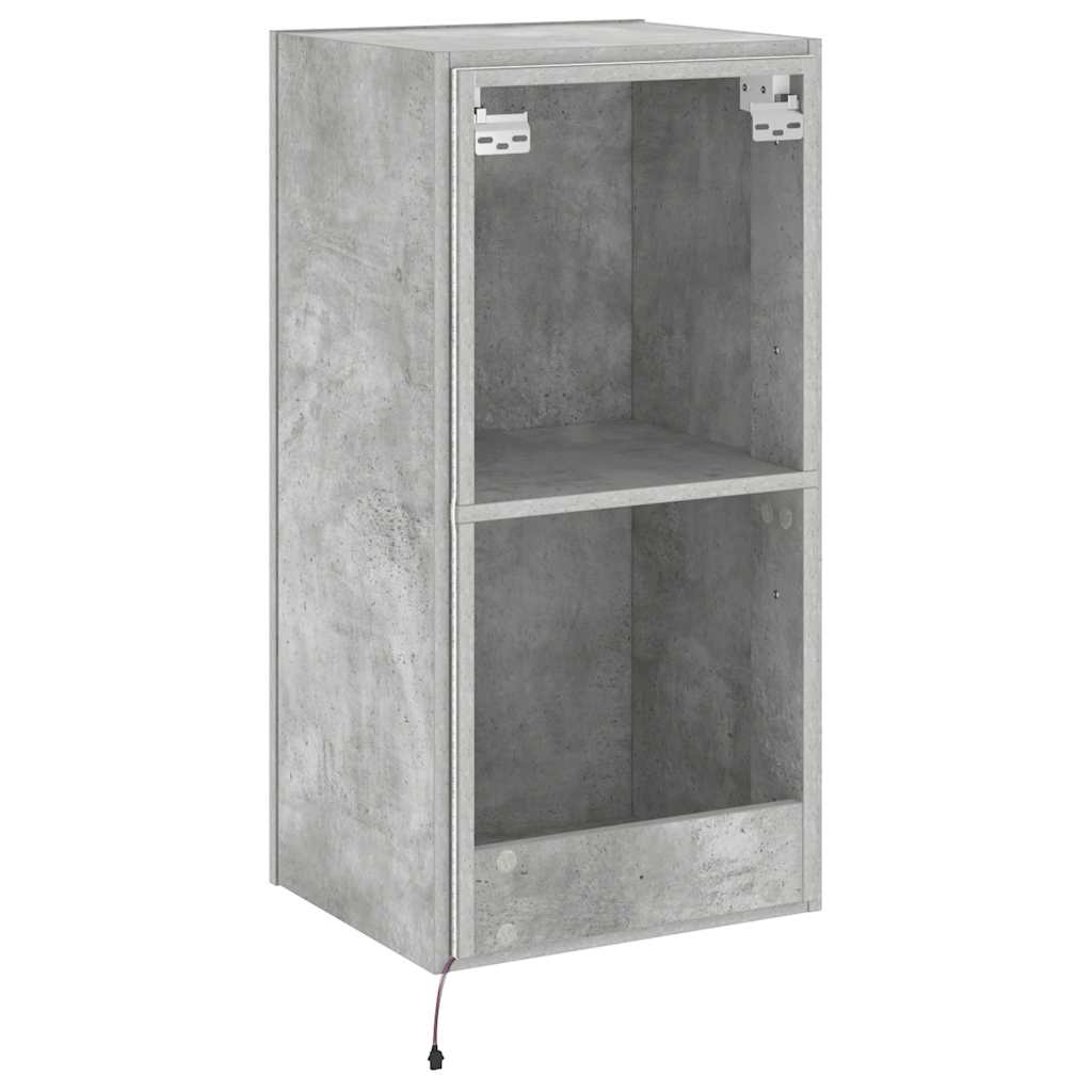 TV ormarić s LED svjetlima siva boja betona 40,5x35x80 cm