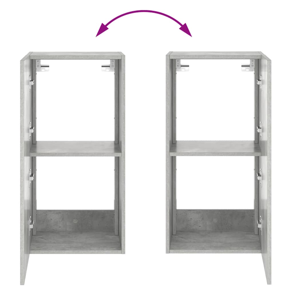 TV ormarić s LED svjetlima siva boja betona 40,5x35x80 cm
