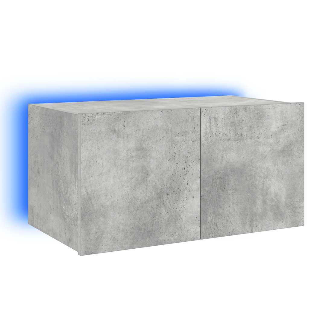 TV ormarić s LED svjetlima siva boja betona 60x35x31 cm