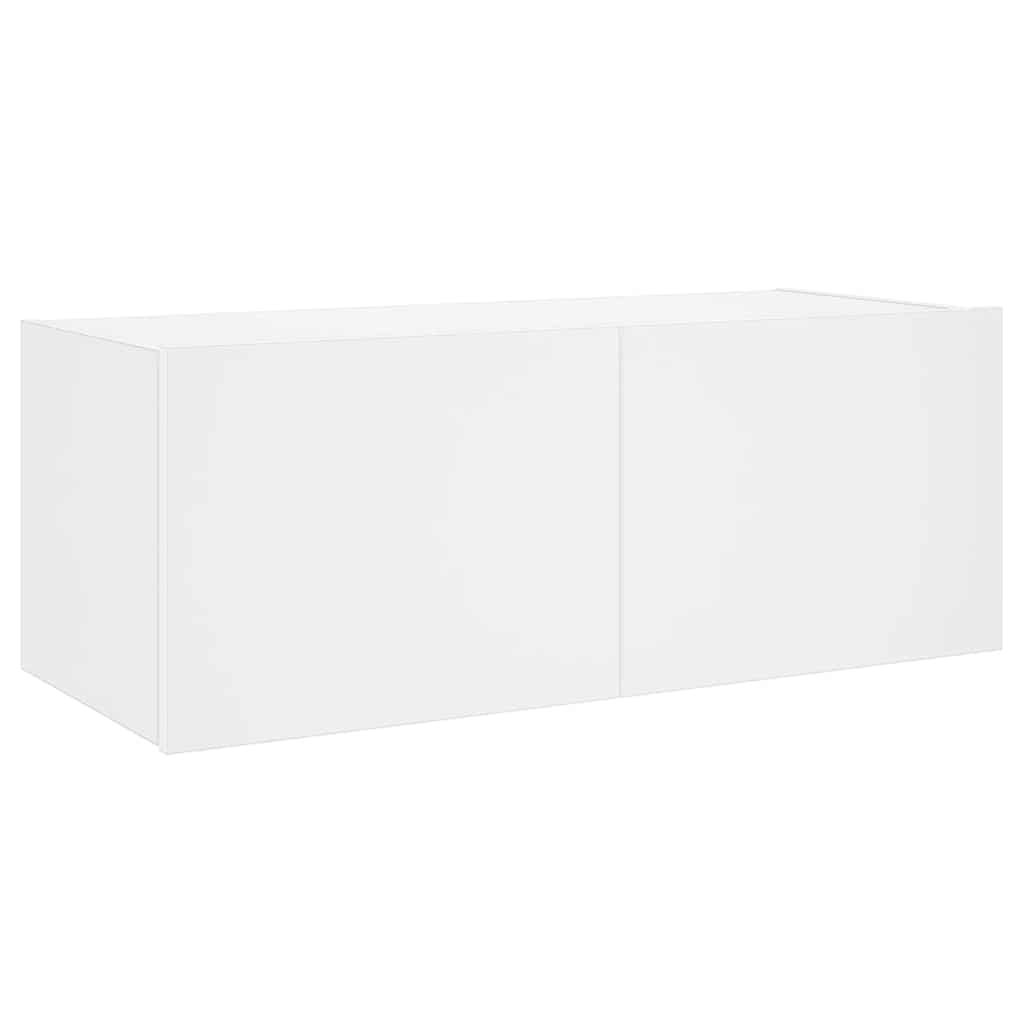 Zidni TV ormarić s LED svjetlima bijeli 80x35x31 cm