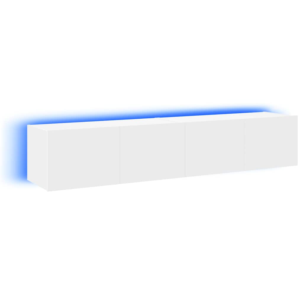 Zidni TV ormarići s LED svjetlima 2 kom bijeli 80x35x31 cm