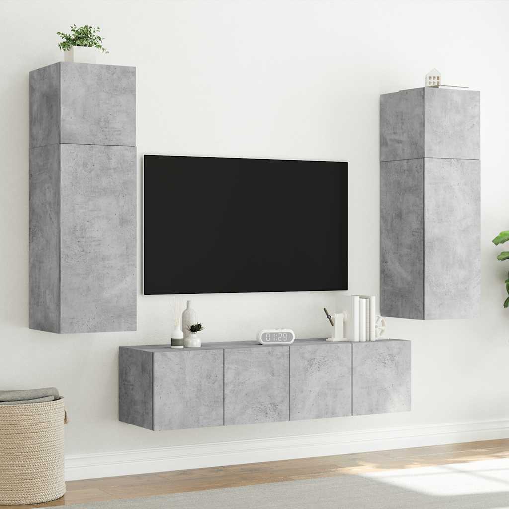 Zidni TV ormarići LED 2 kom boja betona 80x35x31 cm