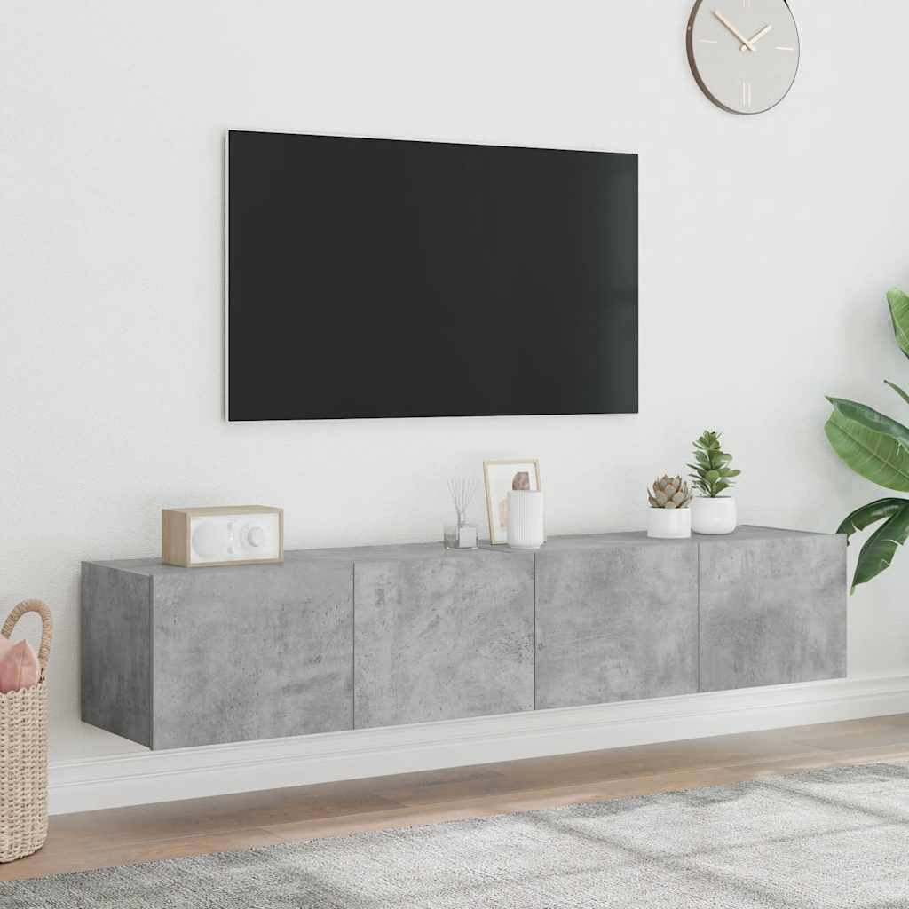 Zidni TV ormarići LED 2 kom boja betona 80x35x31 cm