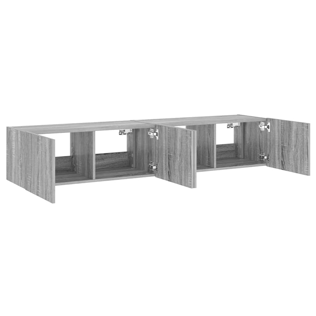 Zidni TV ormarići LED 2 kom siva boja hrasta 80x35x31 cm