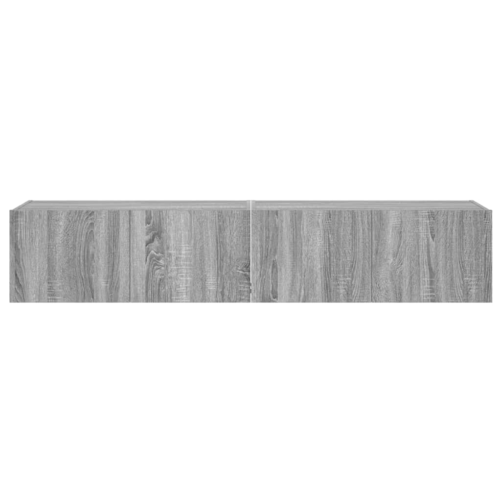 Zidni TV ormarići LED 2 kom siva boja hrasta 80x35x31 cm