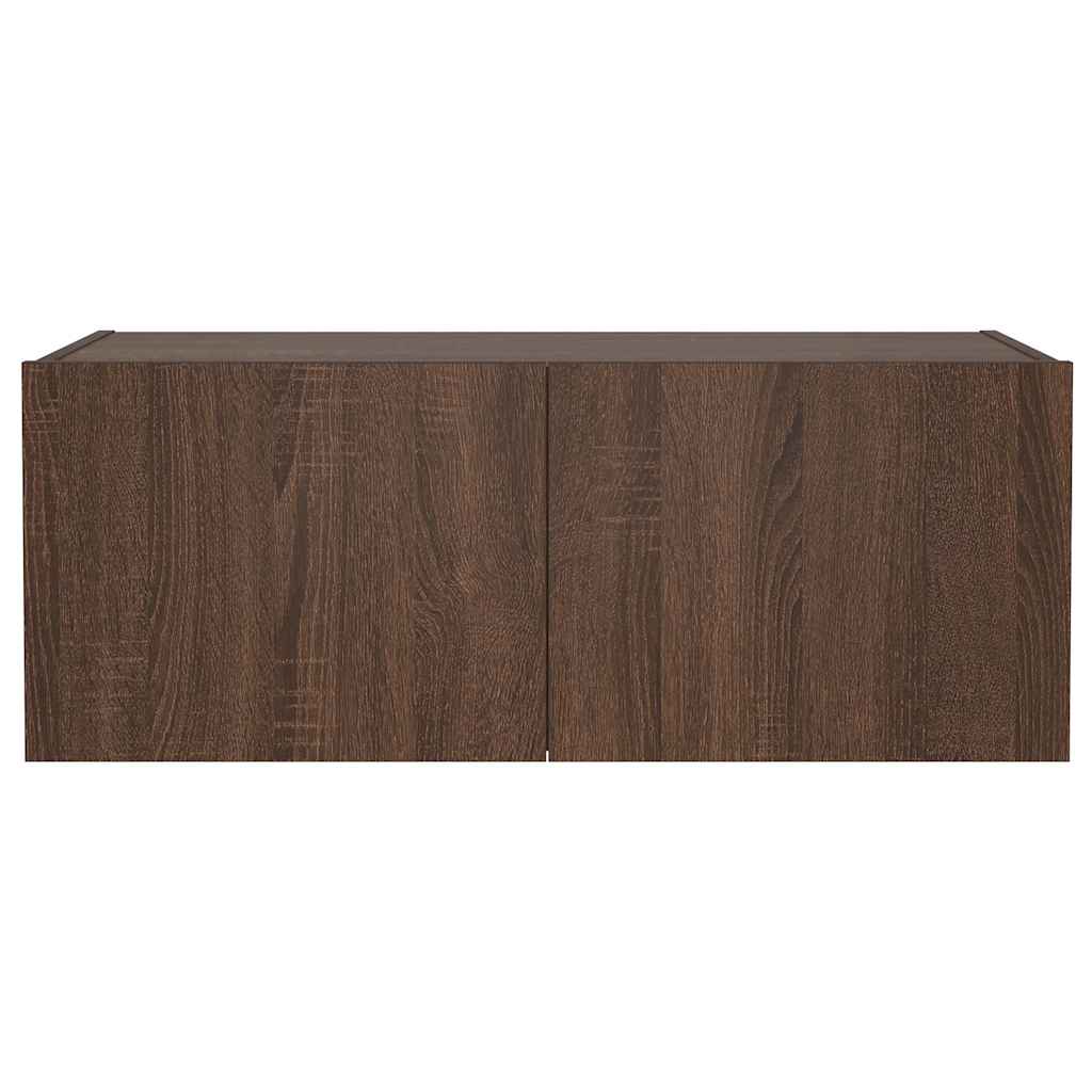 Zidni TV ormarić s LED svjetlima boja hrasta 80x35x31 cm