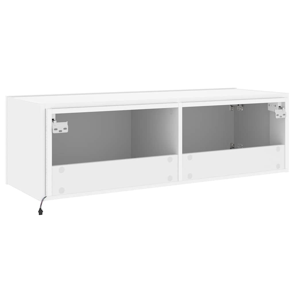 Zidni TV ormarić s LED svjetlima bijeli 100 x 35 x 31 cm