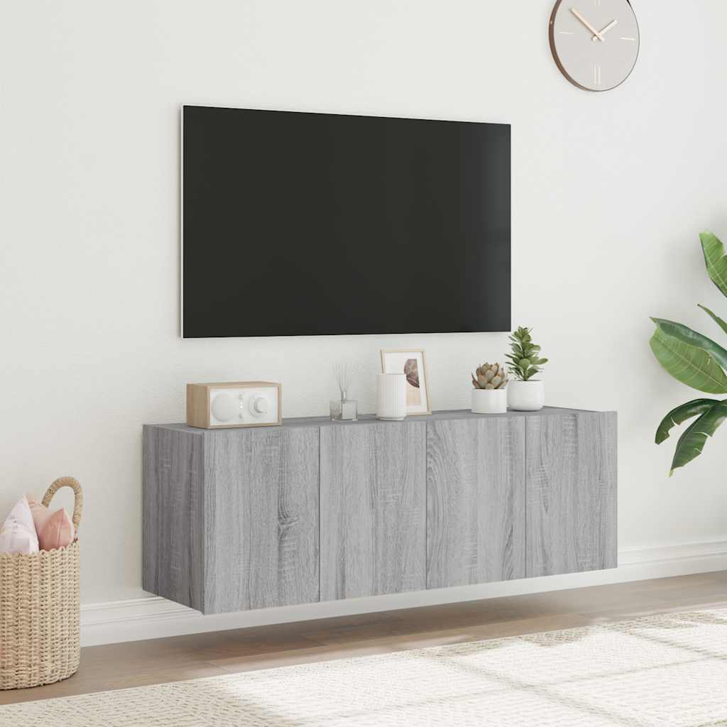 Zidni TV ormarići LED 2 kom siva boja hrasta 60x35x41 cm