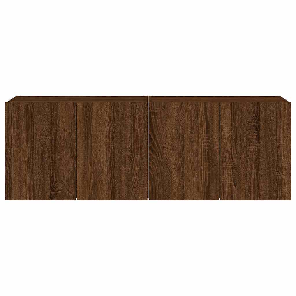 Zidni TV ormarići LED 2 kom smeđa boja hrasta 60x35x41 cm