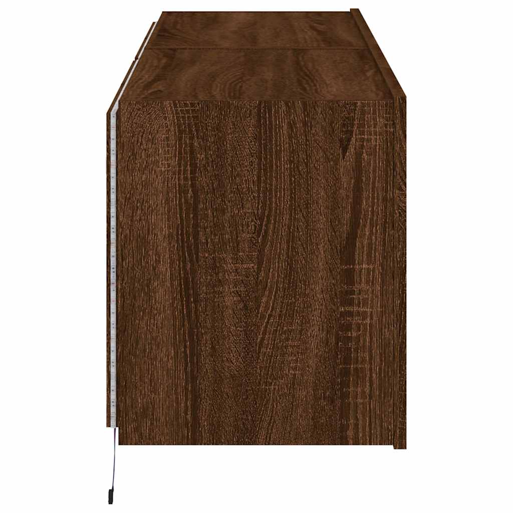 Zidni TV ormarići LED 2 kom smeđa boja hrasta 60x35x41 cm