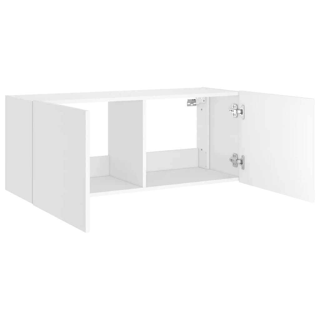 Zidni TV ormarić s LED svjetlima bijeli 100 x 35 x 41 cm
