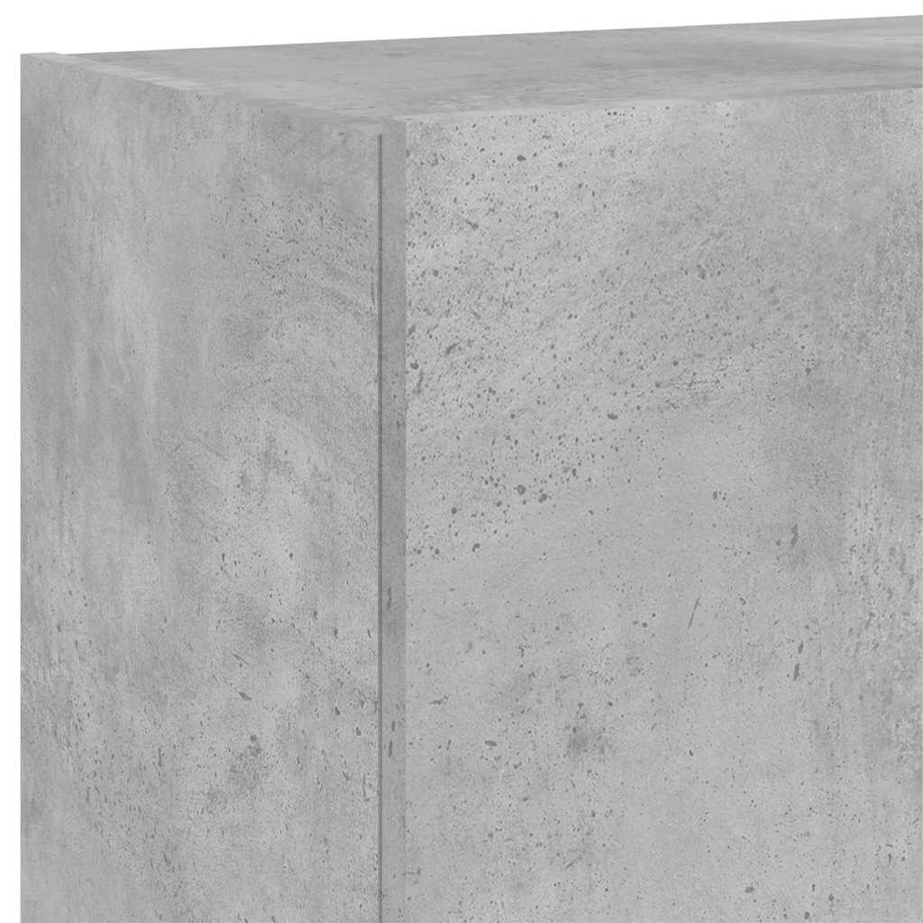 Zidni TV ormarić s LED svjetlima siva boja betona 100x35x41 cm