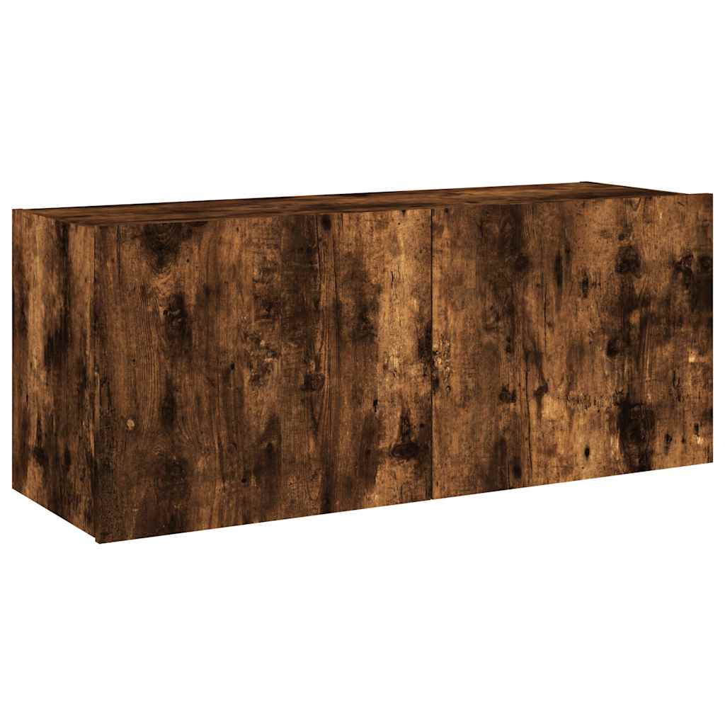 Zidni TV ormarić s LED svjetlima boja hrasta 100 x 35 x 41 cm