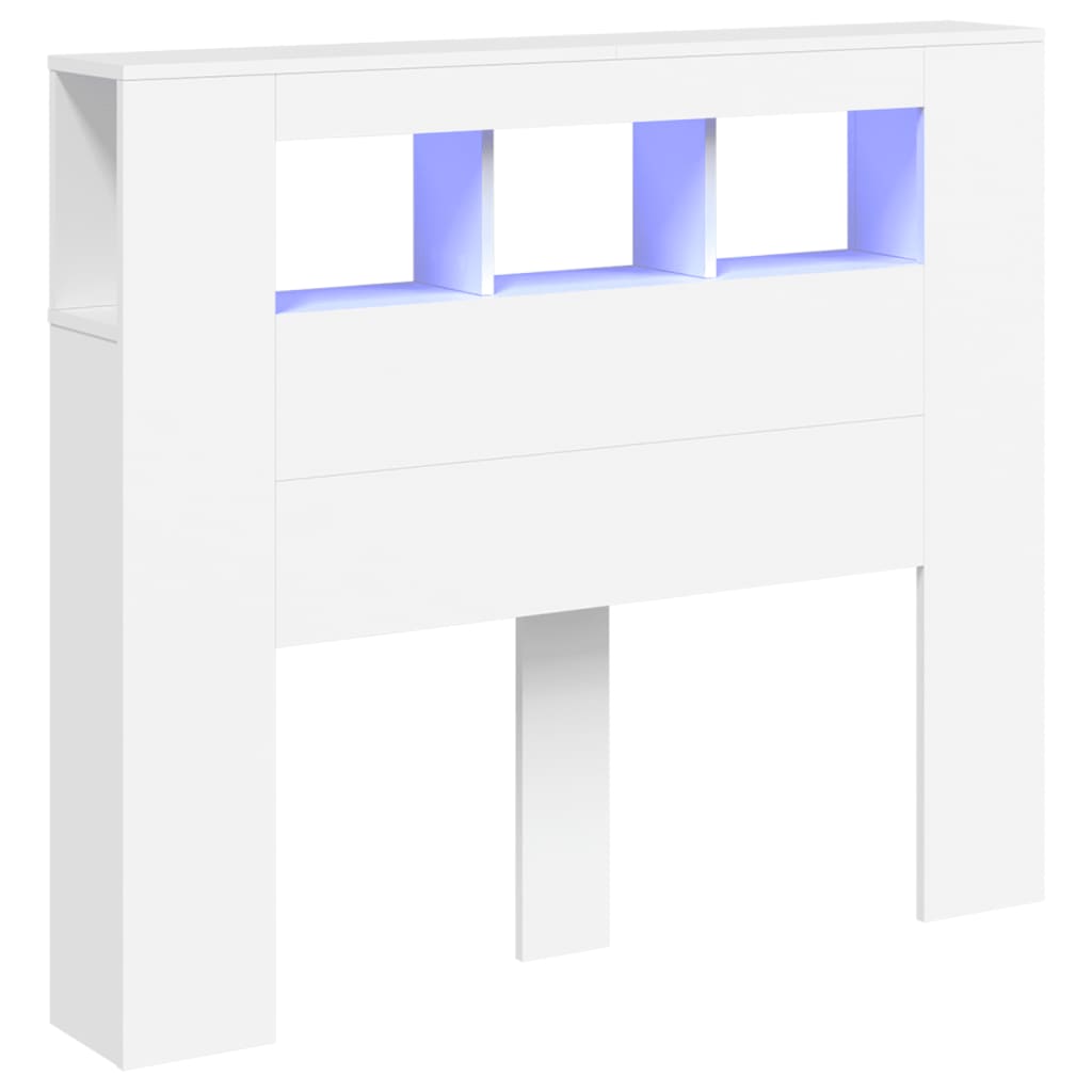 LED uzglavlje bijelo 120x18,5x103,5 cm konstruirano drvo