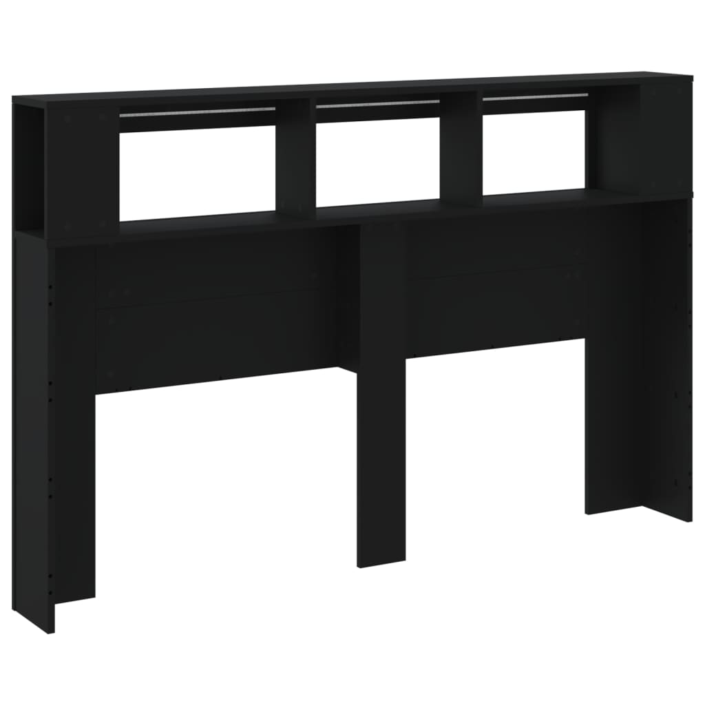 LED uzglavlje crno 160x18,5x103,5 cm konstruirano drvo