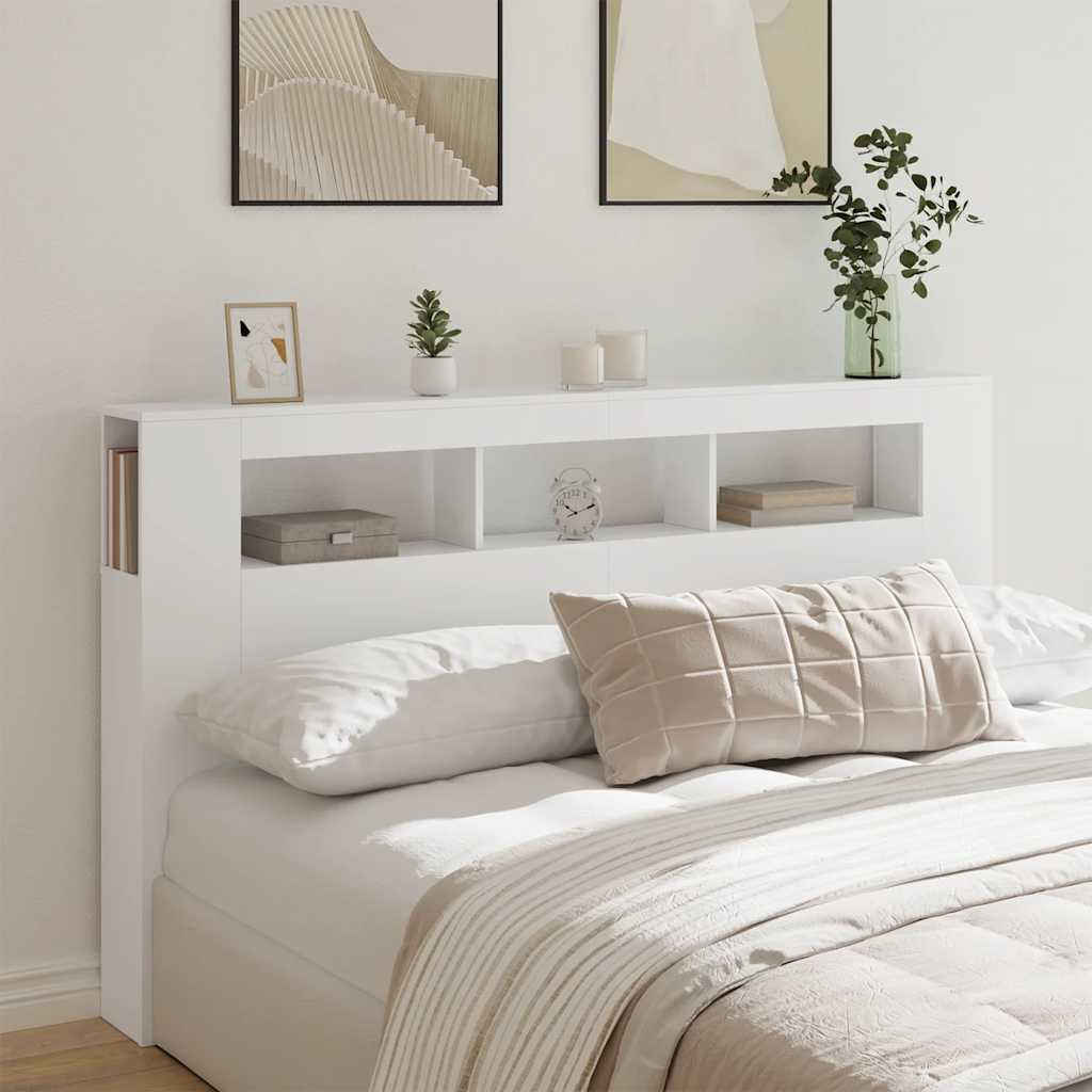 LED uzglavlje bijelo 180x18,5x103,5 cm konstruirano drvo