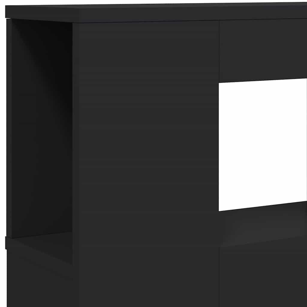 LED uzglavlje crno 200x18,5x103,5 cm konstruirano drvo
