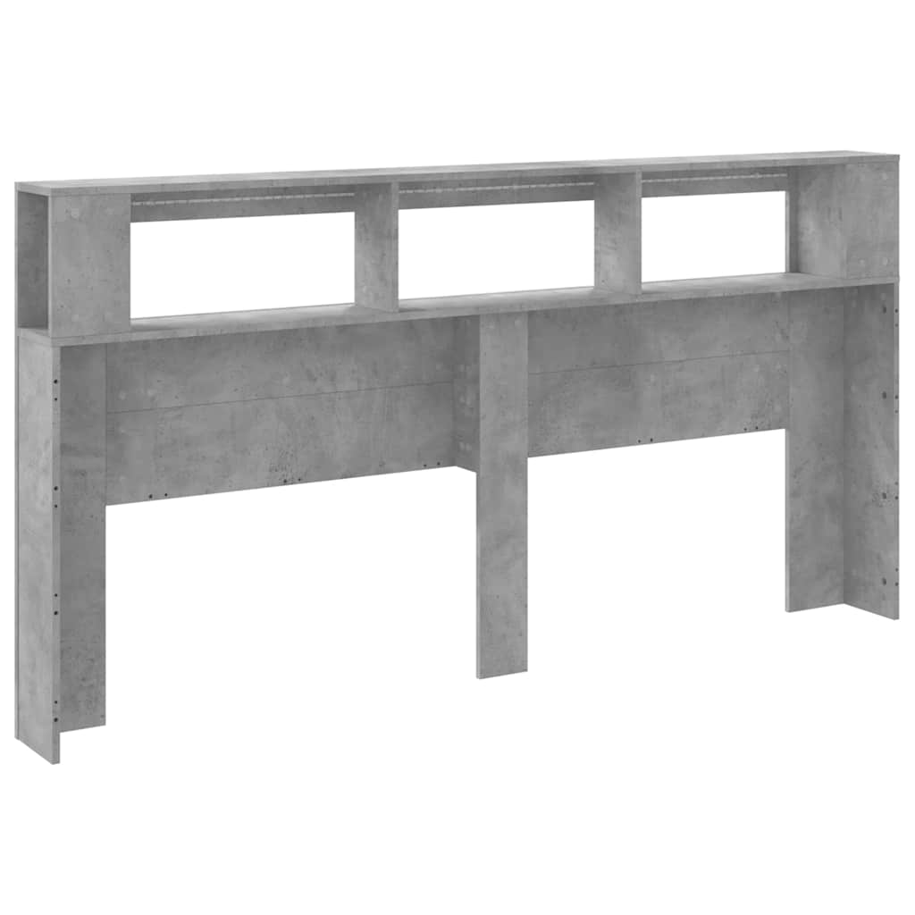 LED uzglavlje siva boja betona 200x18,5x103,5 cm