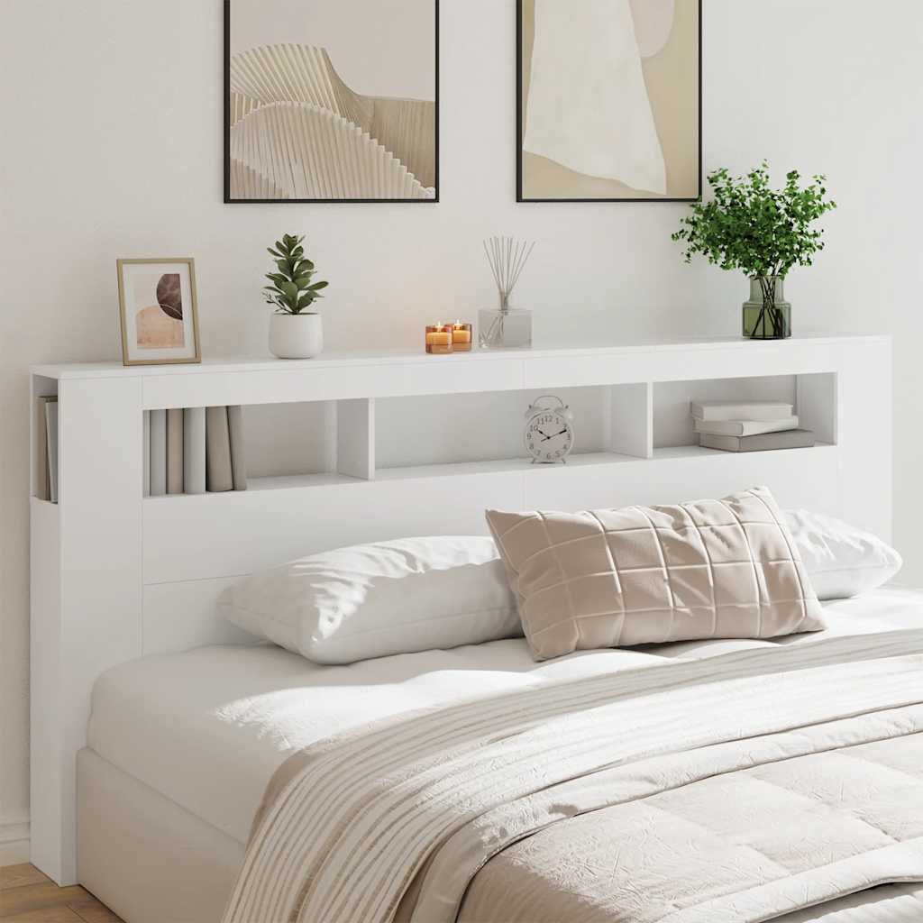 LED uzglavlje bijelo 220x18,5x103,5 cm konstruirano drvo