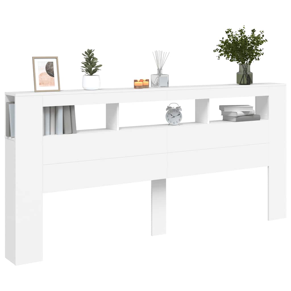 LED uzglavlje bijelo 220x18,5x103,5 cm konstruirano drvo