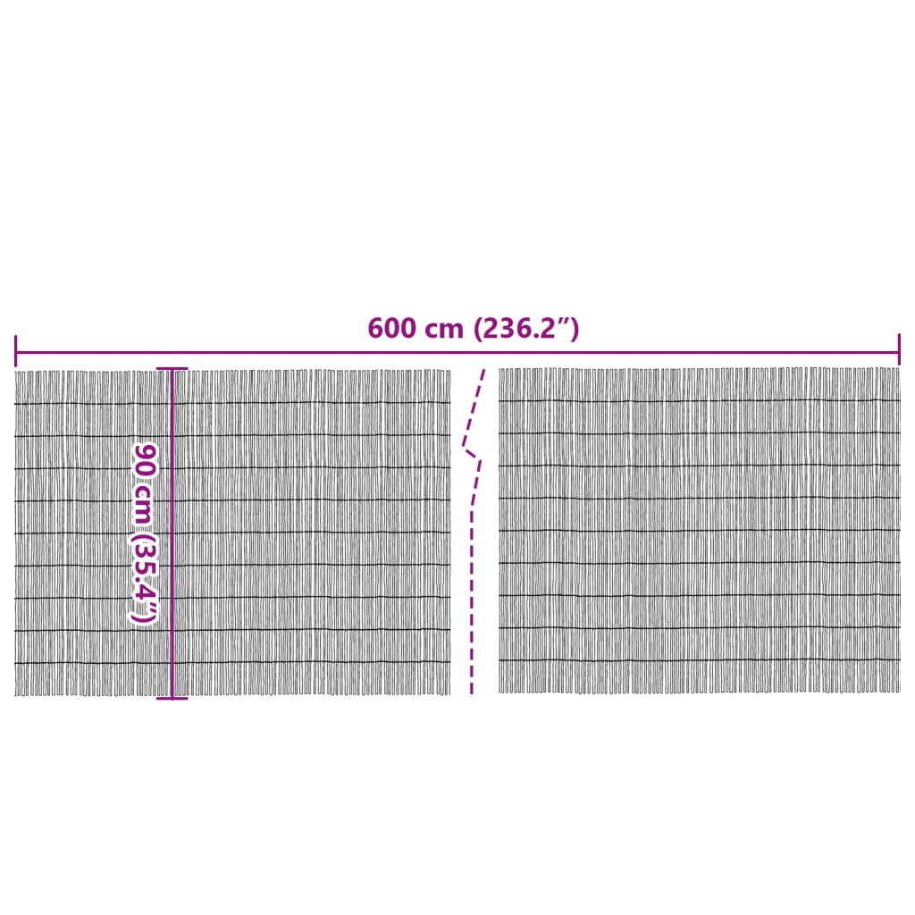 Vrtna ograda 600x90 cm od trske