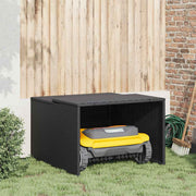 Garaža za robotsku kosilicu crna 86x90x52/57 cm od poliratana