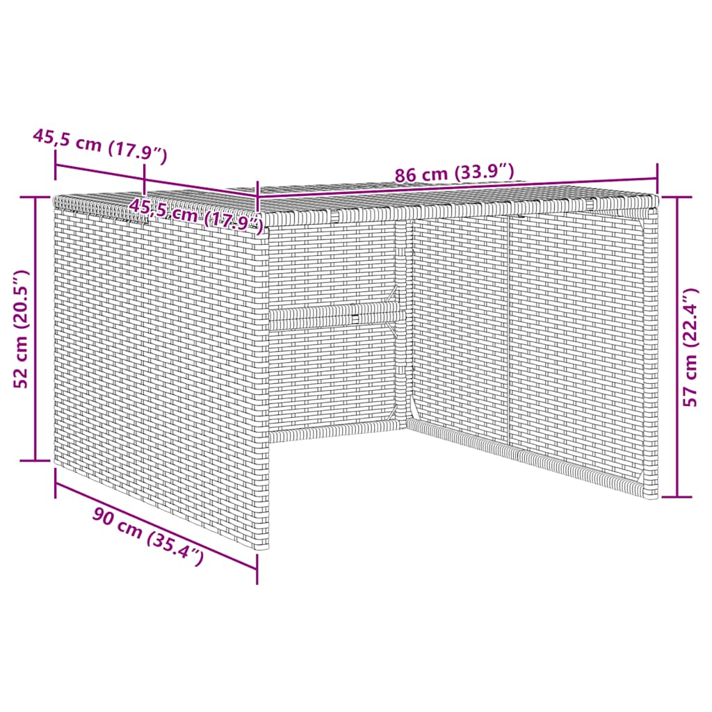 Garaža za robotsku kosilicu smeđa 86x90x52/57 cm od poliratana