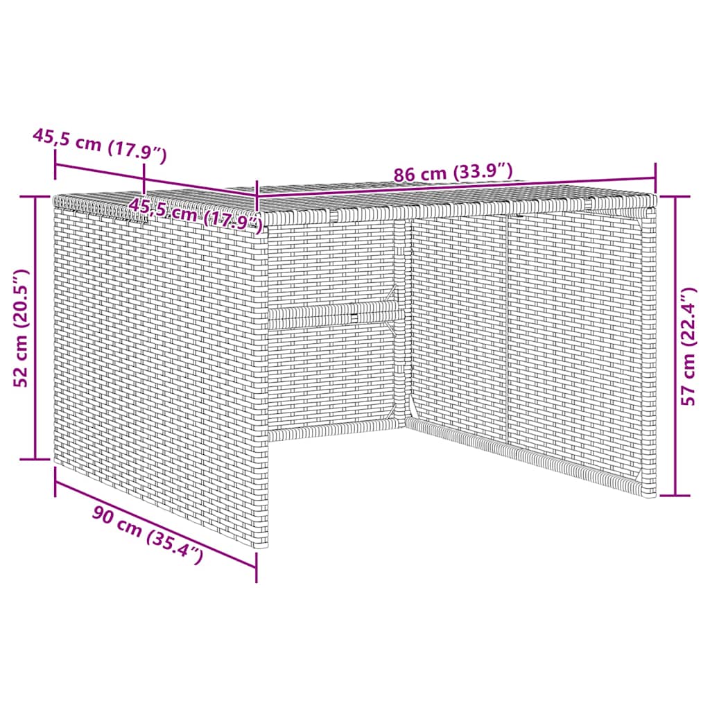 Garaža za robotsku kosilicu bež 86x90x52/57 cm od poliratana