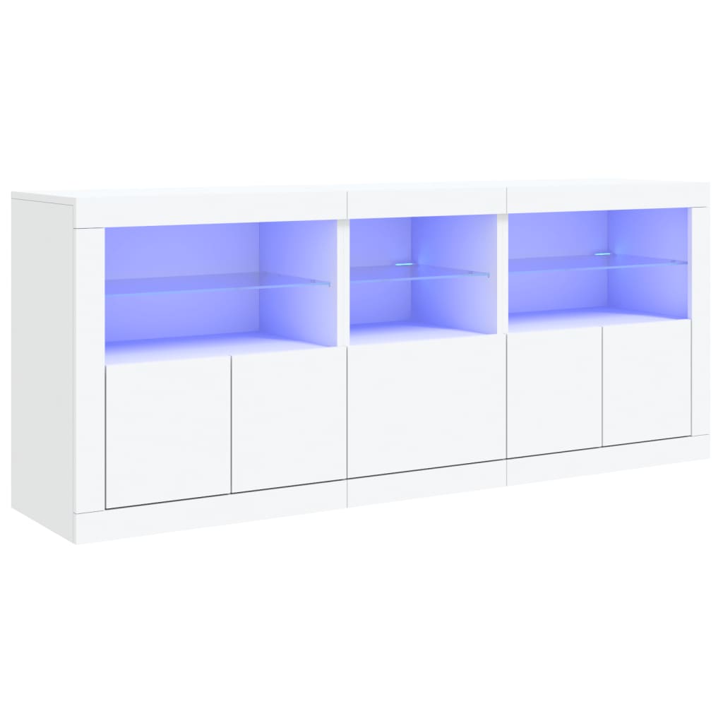 Komoda s LED svjetlima bijela 162 x 37 x 67 cm