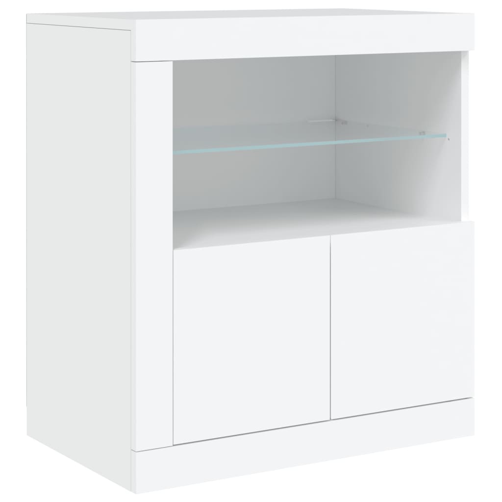 Komoda s LED svjetlima bijela 162 x 37 x 67 cm