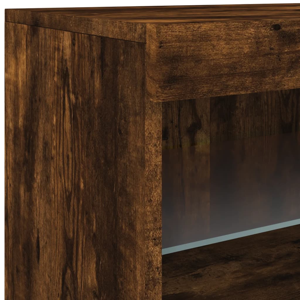 Komoda s LED svjetlima boja dimljenog hrasta 162 x 37x 67 cm
