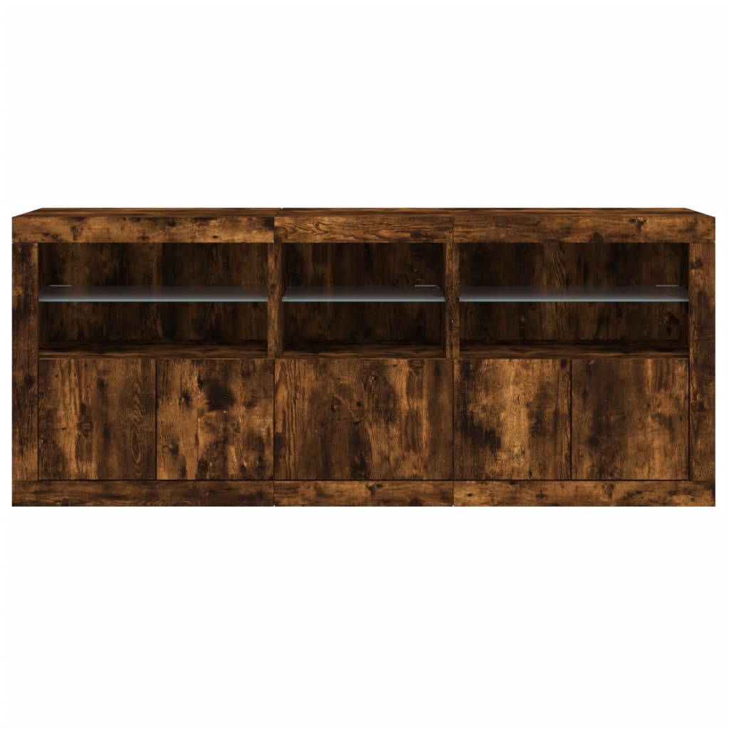 Komoda s LED svjetlima boja dimljenog hrasta 162 x 37x 67 cm