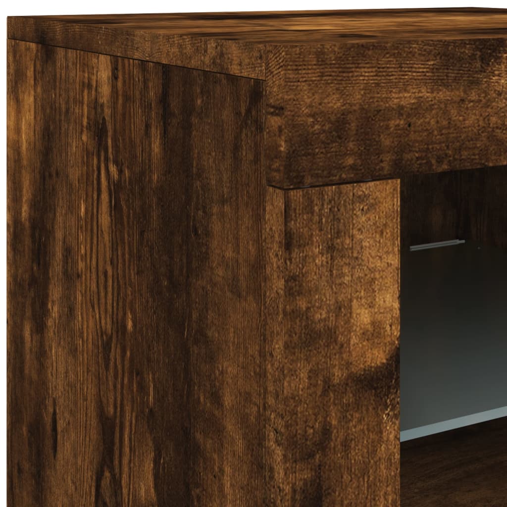 Komoda s LED svjetlima boja dimljenog hrasta 162 x 37x 67 cm