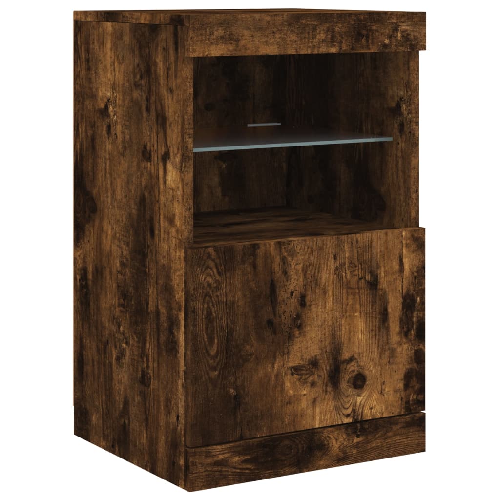 Komoda s LED svjetlima boja dimljenog hrasta 162 x 37x 67 cm