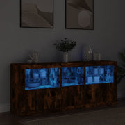 Komoda s LED svjetlima boja dimljenog hrasta 162 x 37x 67 cm