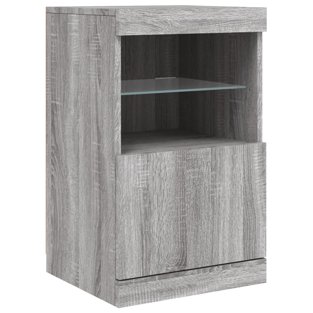 Komoda s LED svjetlima boja sivog hrasta 162 x 37 x 67 cm