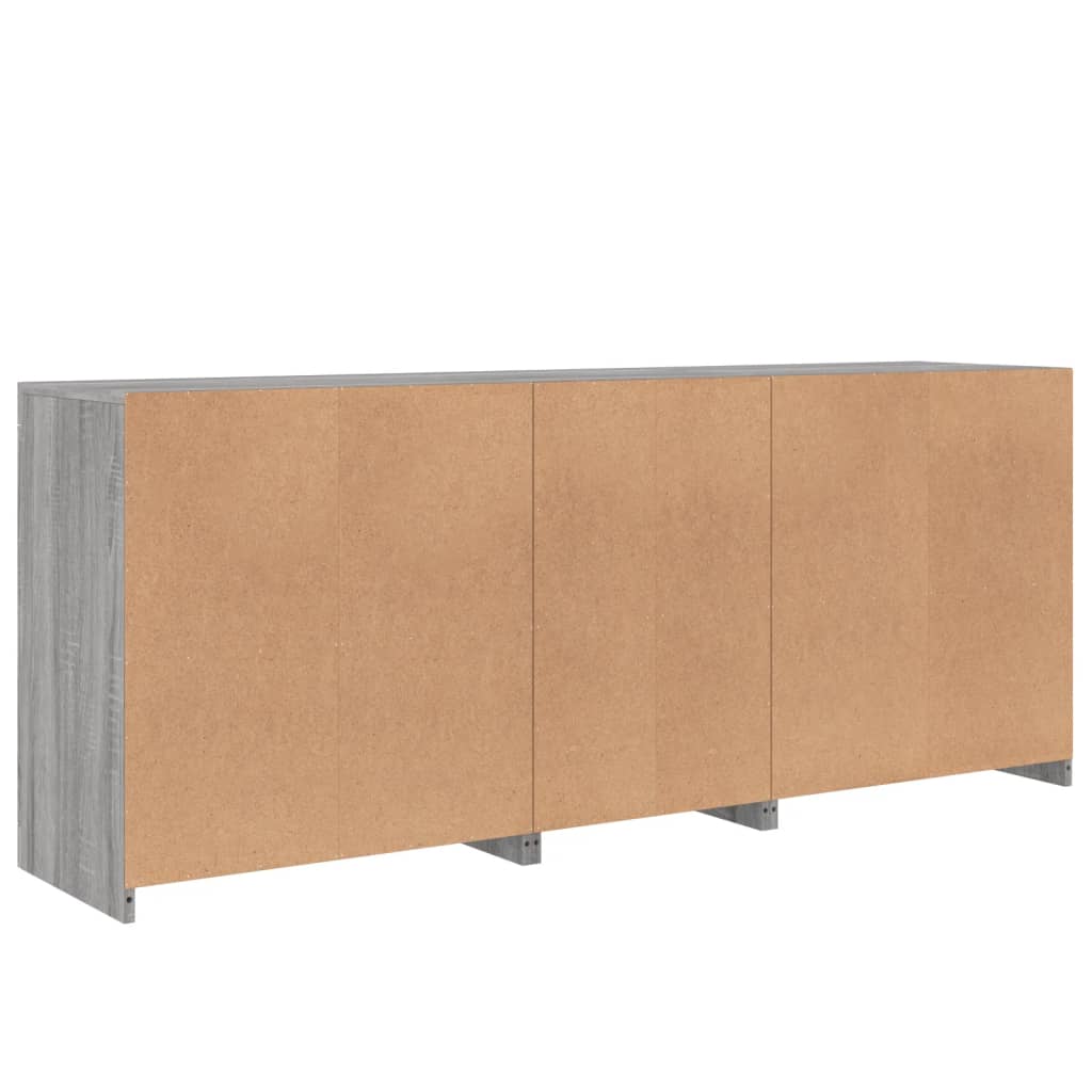 Komoda s LED svjetlima boja sivog hrasta 162 x 37 x 67 cm