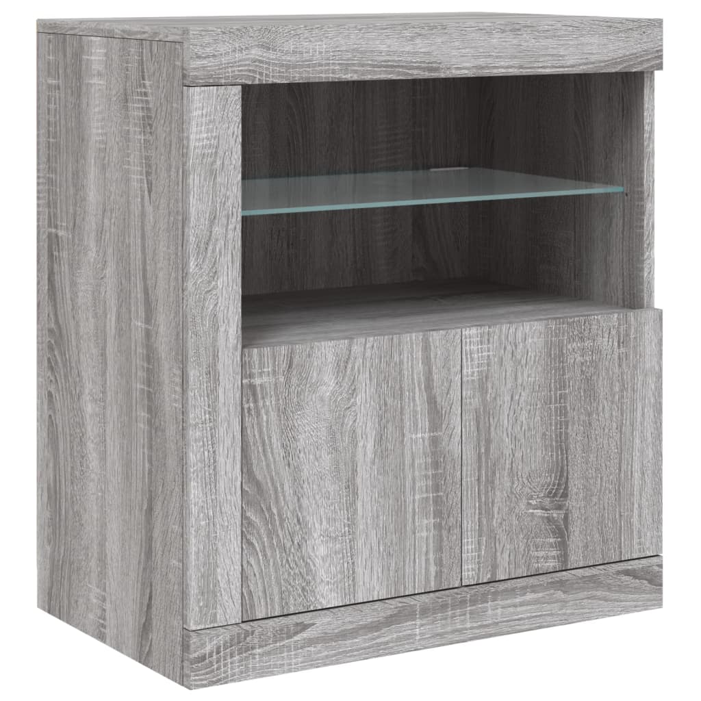 Komoda s LED svjetlima boja sivog hrasta 162 x 37 x 67 cm