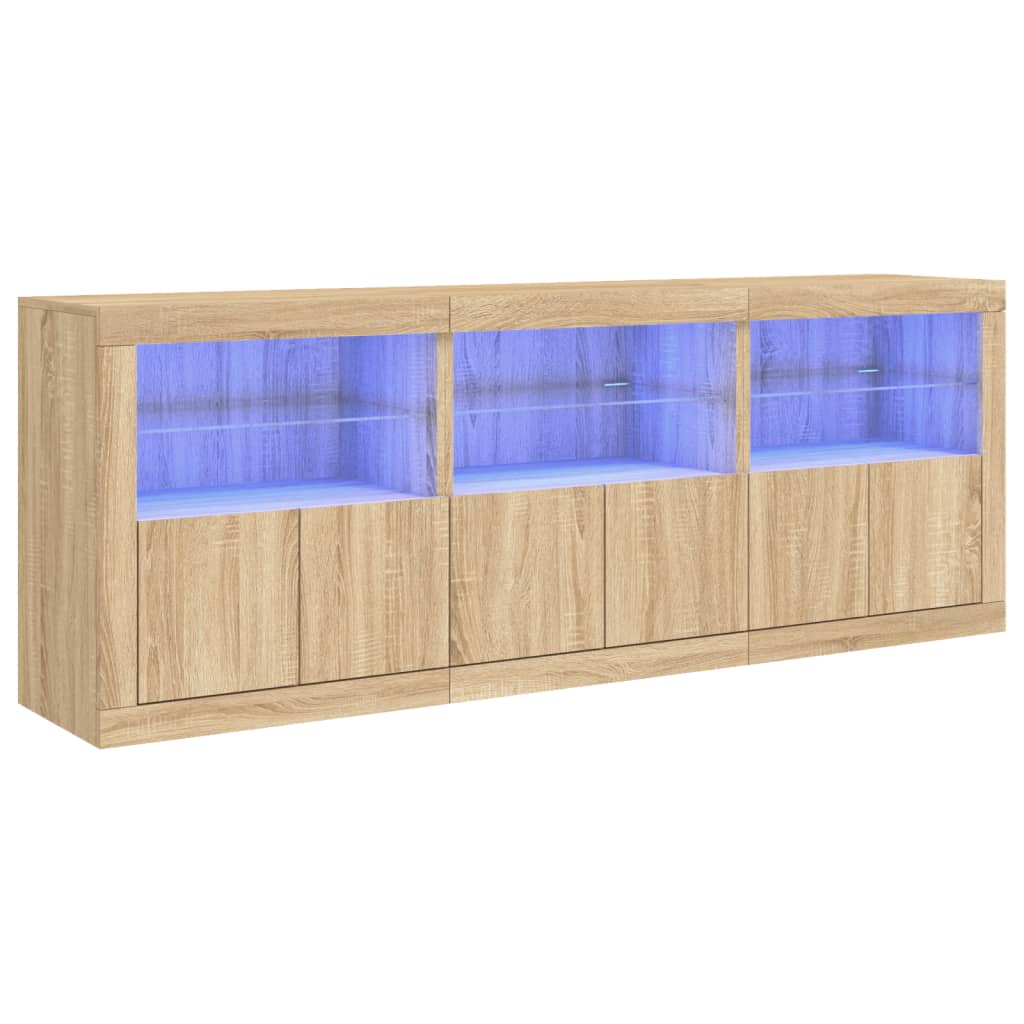 Komoda s LED svjetlima boja hrasta sonome 181,5x37x67 cm