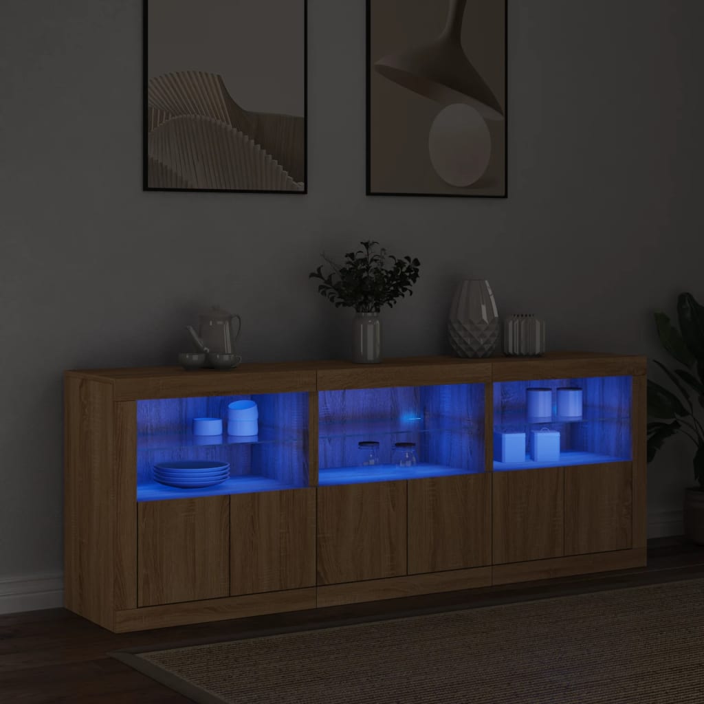Komoda s LED svjetlima boja hrasta sonome 181,5x37x67 cm
