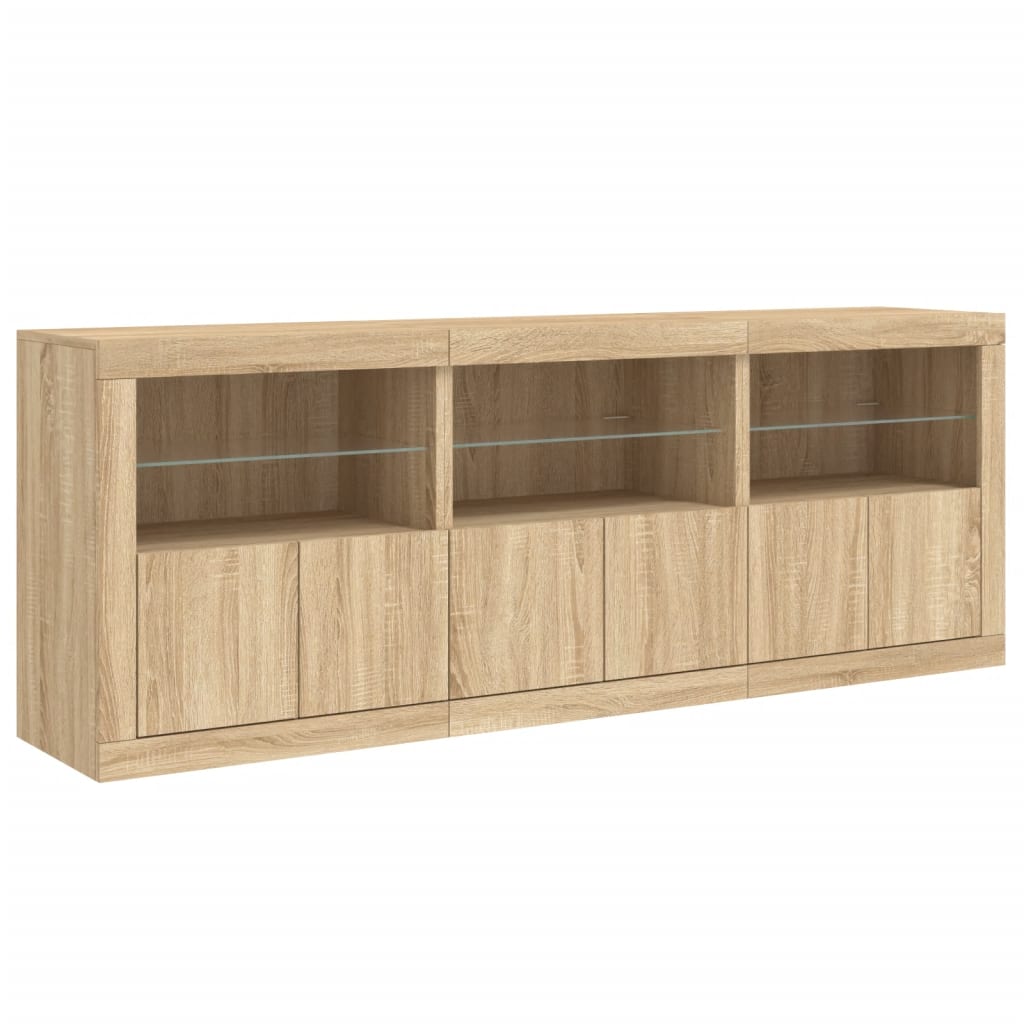 Komoda s LED svjetlima boja hrasta sonome 181,5x37x67 cm